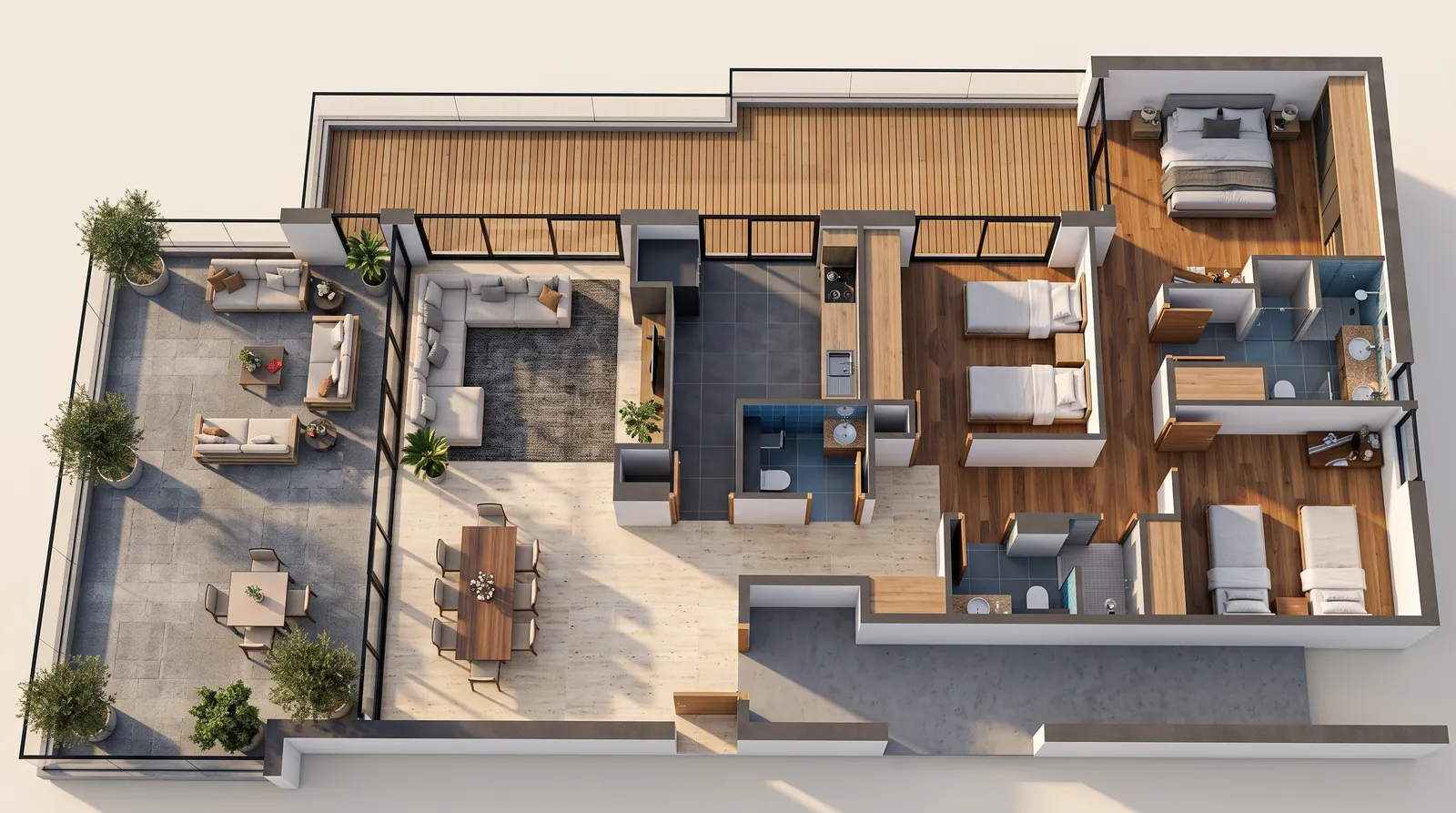 Penthouse P-01: 3D plan