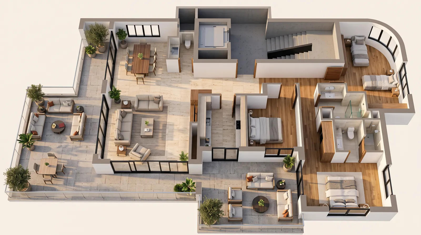 Penthouse P-02: 3D plan