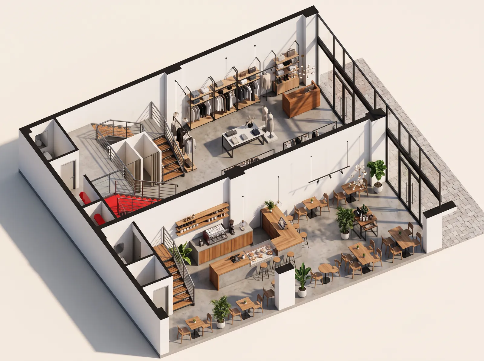 Retail 01: 3D plan