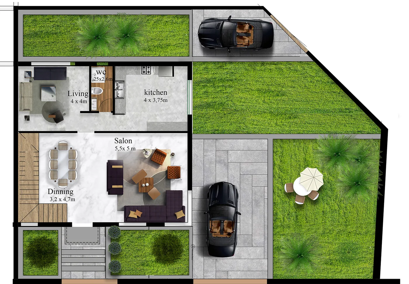 Villa 1: Ground floor