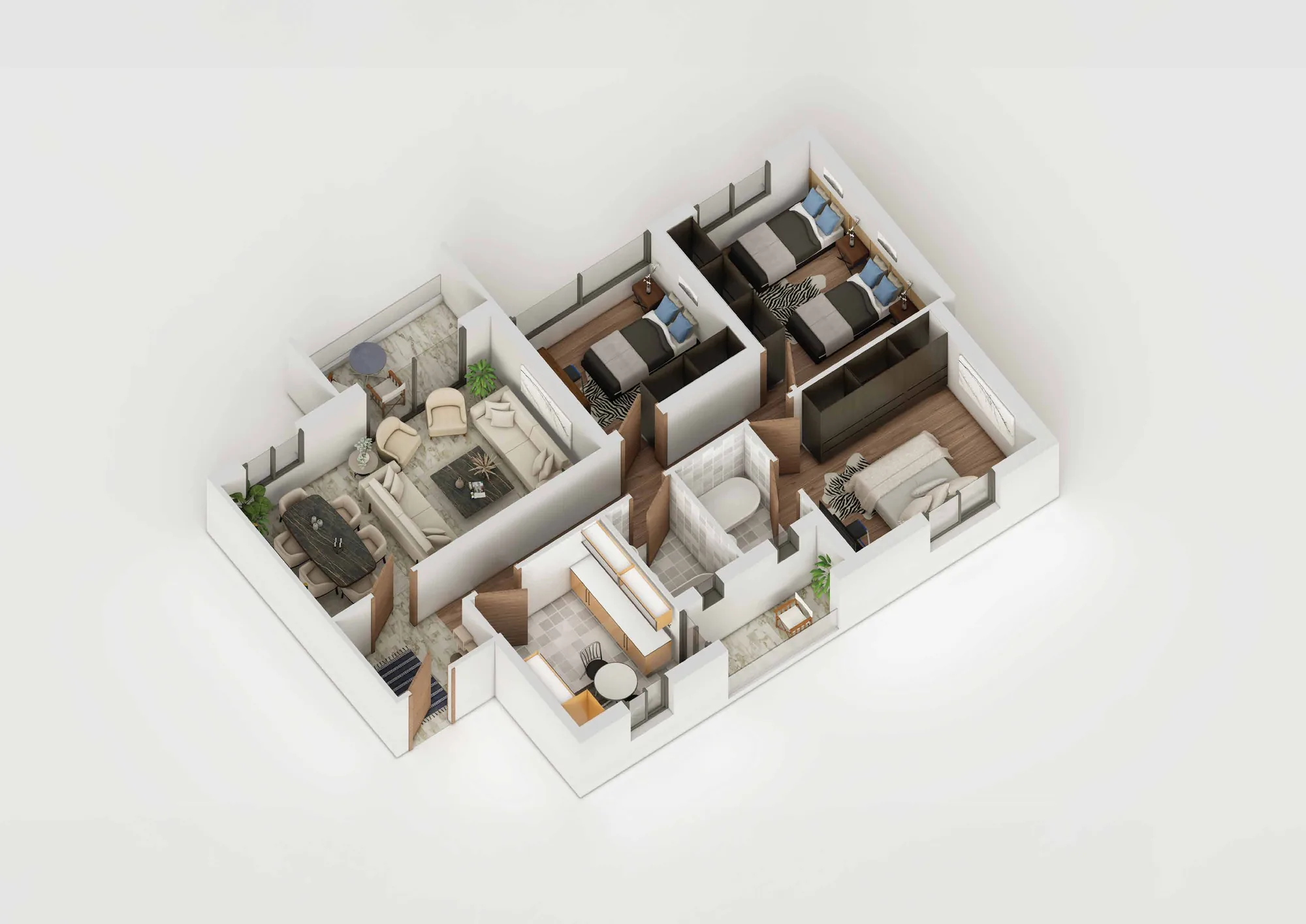 Block B & C apartment, 3D plan