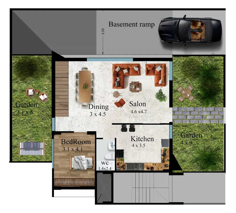 Duplex 3: Ground floor